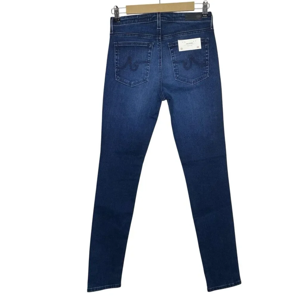 AG Adriano Goldschmied Prima Jeans Womens 26 Blue Cigarette Leg Dark NWT